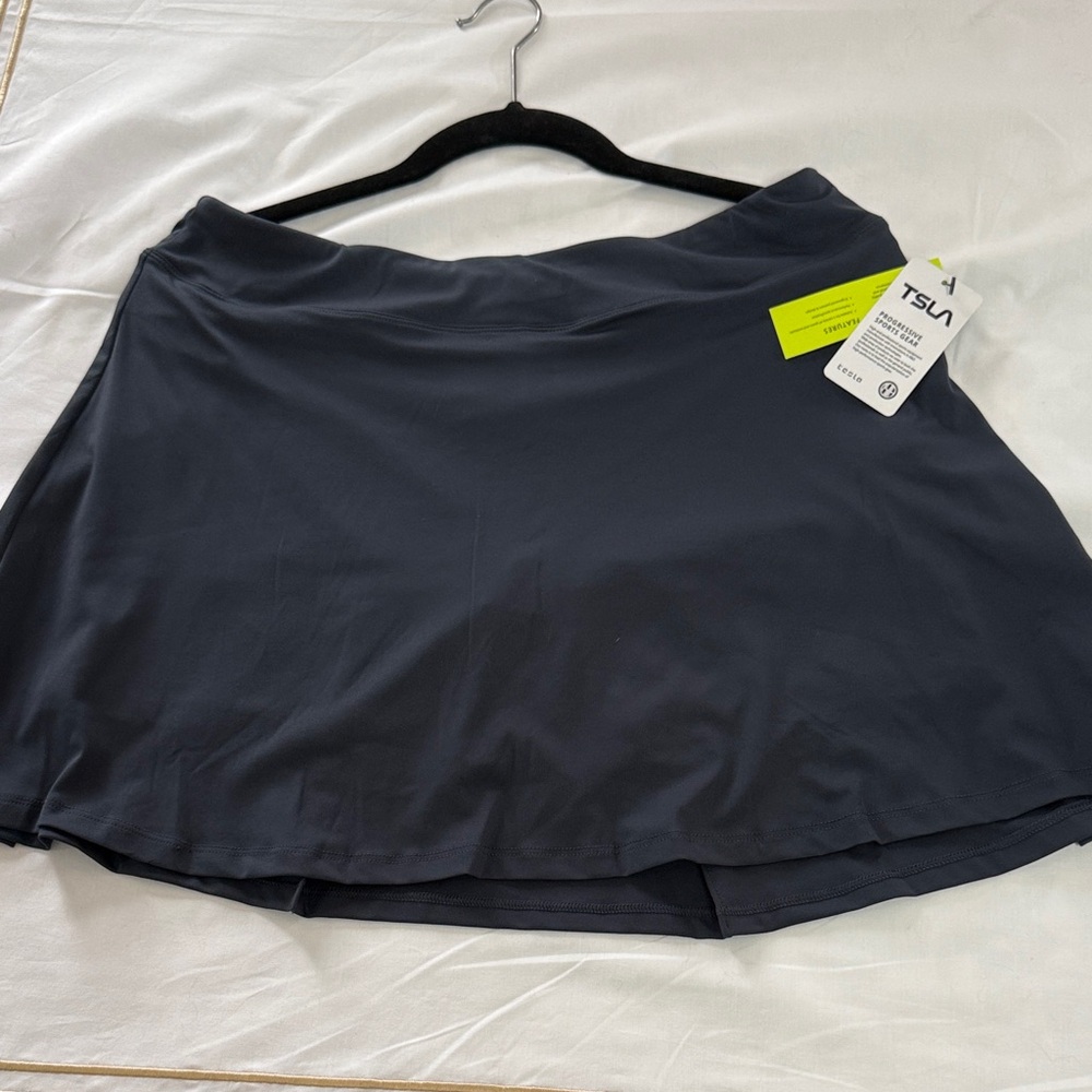 TSLA Black Athletic Skort
